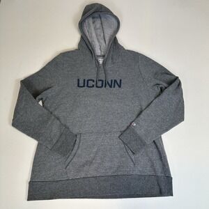 Vintage Champion UCONN Huskies Hoodie Sweater Sweatshirt Pullover Gray Women 2XL